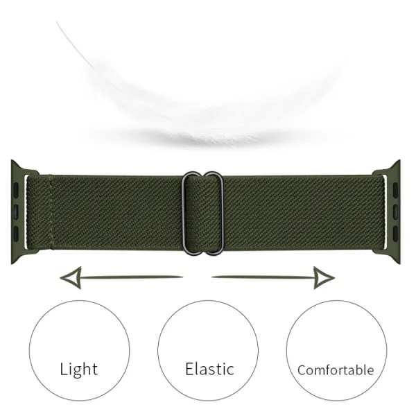 NYLON Remienok Apple Watch 9 / 8 / 7 (41mm) / 6 / SE / 5 / 4 (40mm) / 3 / 2 / 1 (38mm) tmavozelený