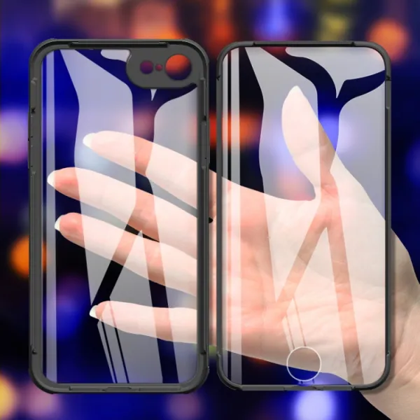 TPU Obojstranný kryt 360 Apple iPhone SE 2022 / 2020 iPhone 8 / 7 čierny
