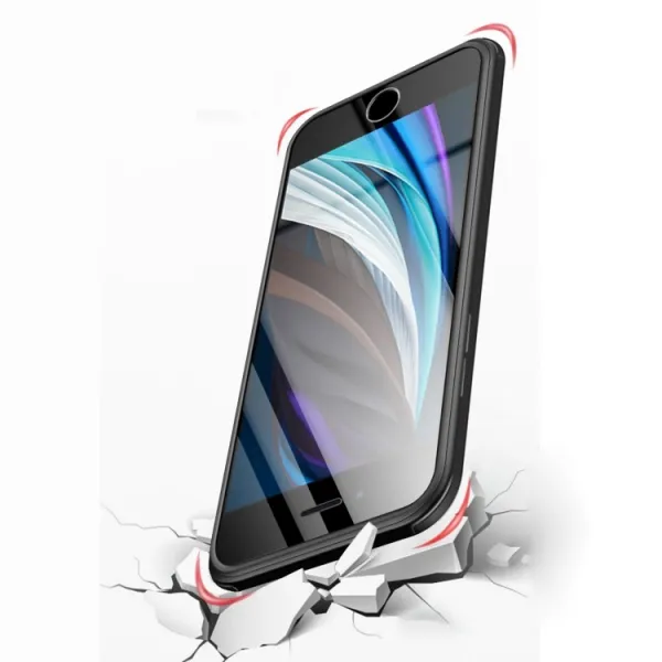 TPU Obojstranný kryt 360 Apple iPhone SE 2022 / 2020 iPhone 8 / 7 čierny