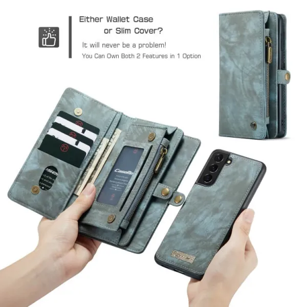 WALLET Ochranný kryt s peňaženkou 2v1 pre Samsung Galaxy S21 Plus 5G modrý