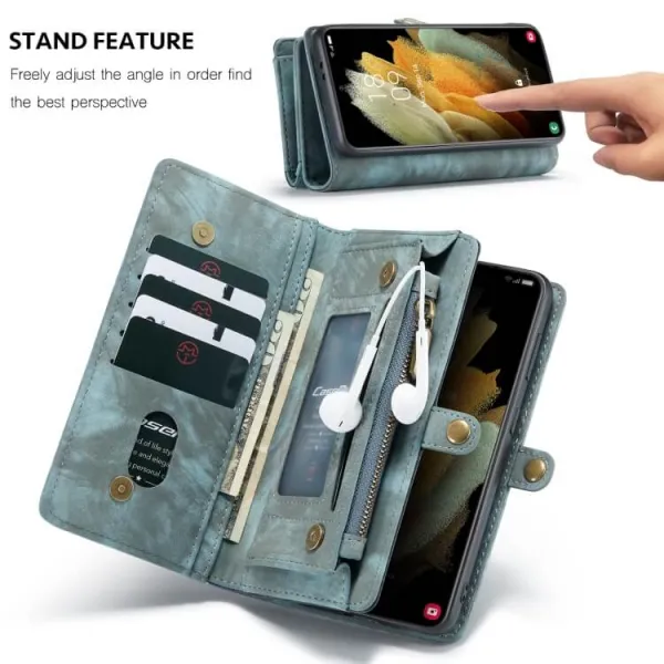 WALLET Ochranný kryt s peňaženkou 2v1 pre Samsung Galaxy S21 Plus 5G modrý