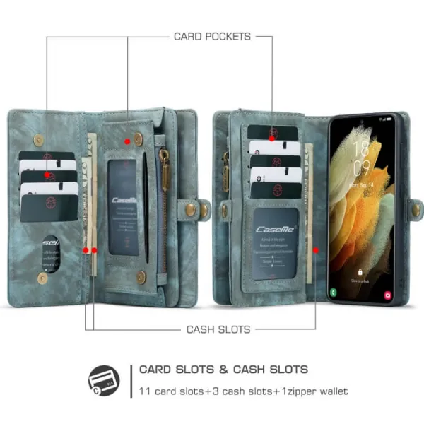 WALLET Ochranný kryt s peňaženkou 2v1 pre Samsung Galaxy S21 Plus 5G modrý