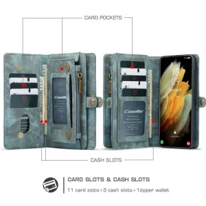 WALLET Ochranný kryt s peňaženkou 2v1 pre Samsung Galaxy S21 Plus 5G modrý