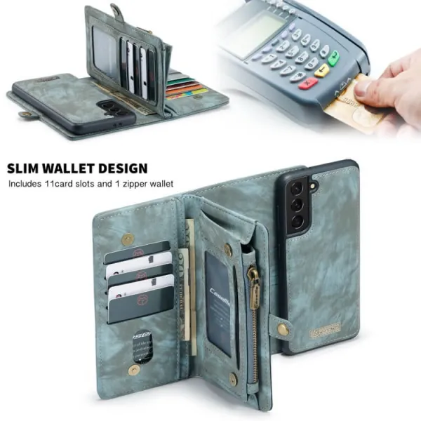 WALLET Ochranný kryt s peňaženkou 2v1 pre Samsung Galaxy S21 Plus 5G modrý