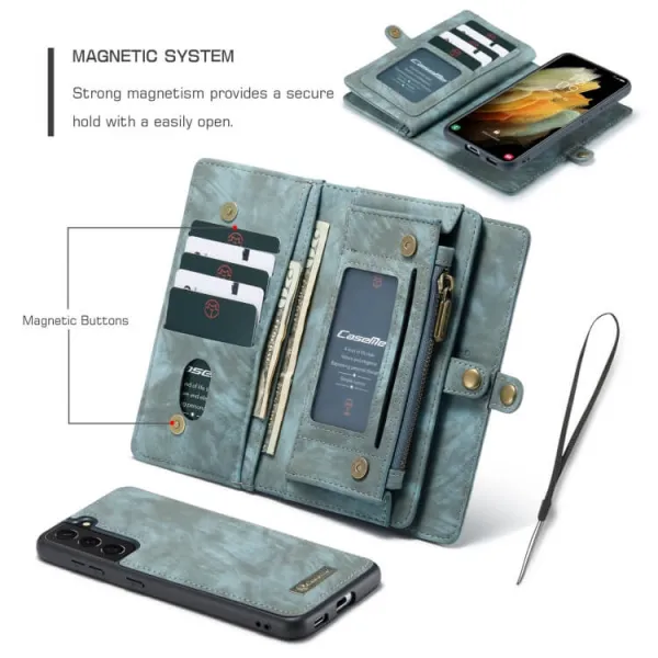 WALLET Ochranný kryt s peňaženkou 2v1 pre Samsung Galaxy S21 Plus 5G modrý