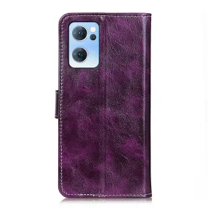 RETRO Peňaženkový obal Oppo Reno7 5G fialový