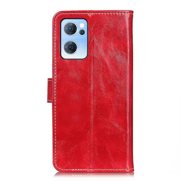 RETRO Peňaženkový obal Oppo Reno7 5G červený