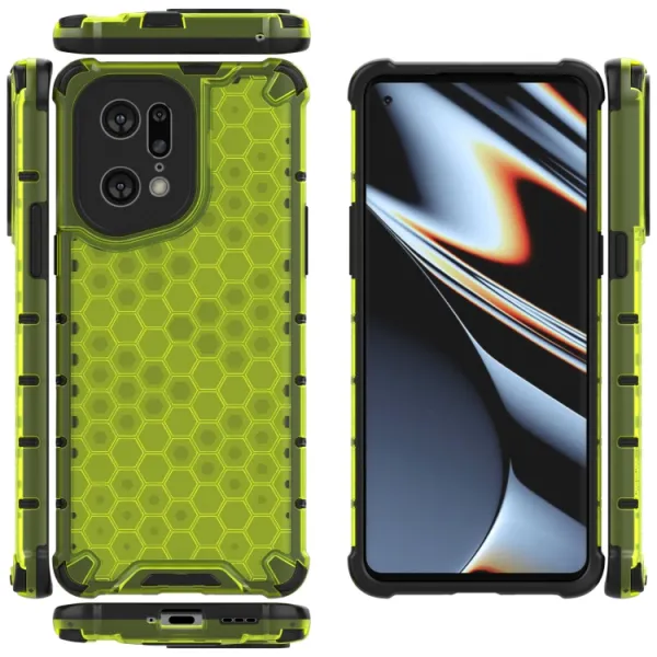 HONEYCOMB Ochranný kryt Oppo Find X5 Pro zelený