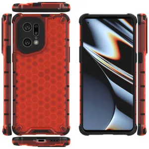 HONEYCOMB Ochranný kryt Oppo Find X5 Pro červený