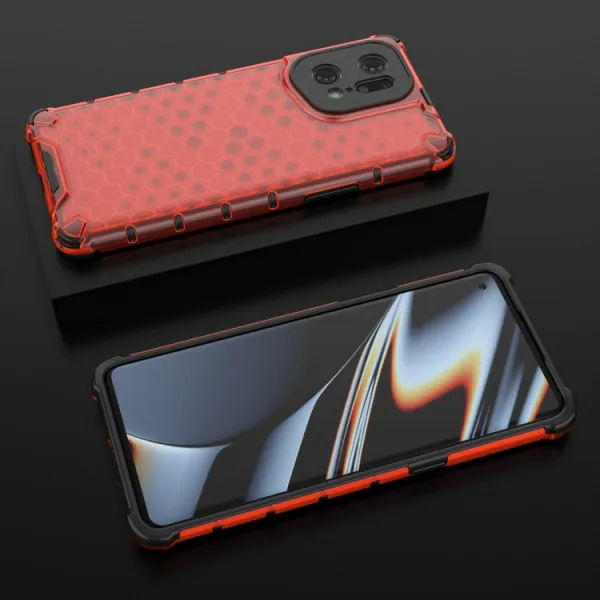 HONEYCOMB Ochranný kryt Oppo Find X5 Pro červený