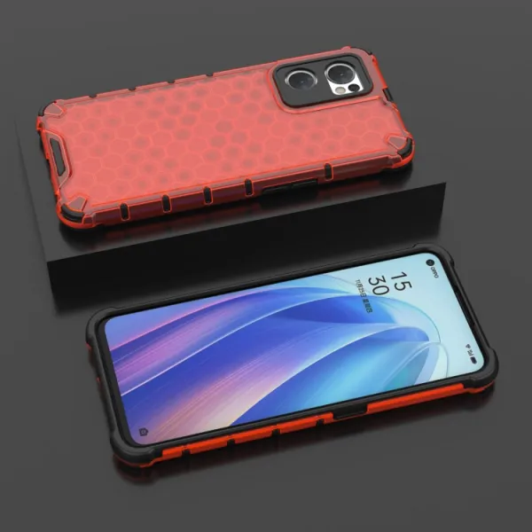 HONEYCOMB Ochranný kryt Oppo Reno7 5G červený
