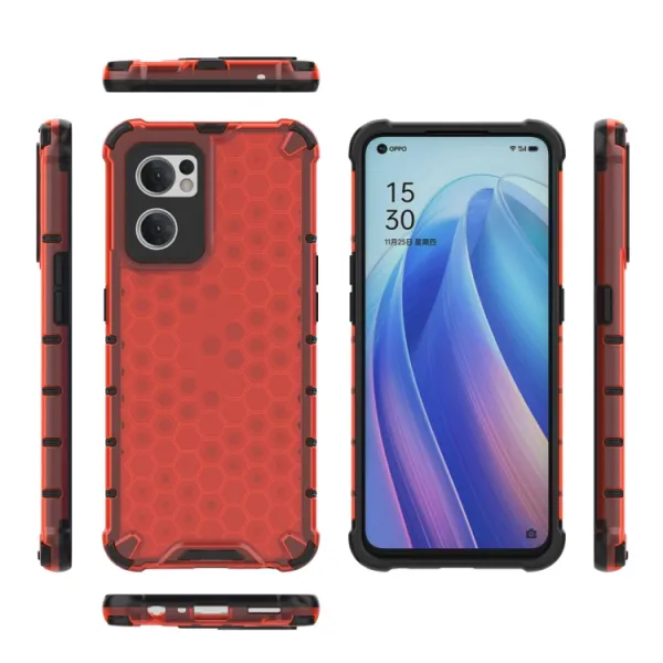 HONEYCOMB Ochranný kryt Oppo Reno7 5G červený
