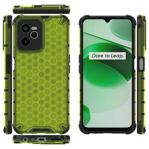 HONEYCOMB Ochranný kryt Realme C35 zelený
