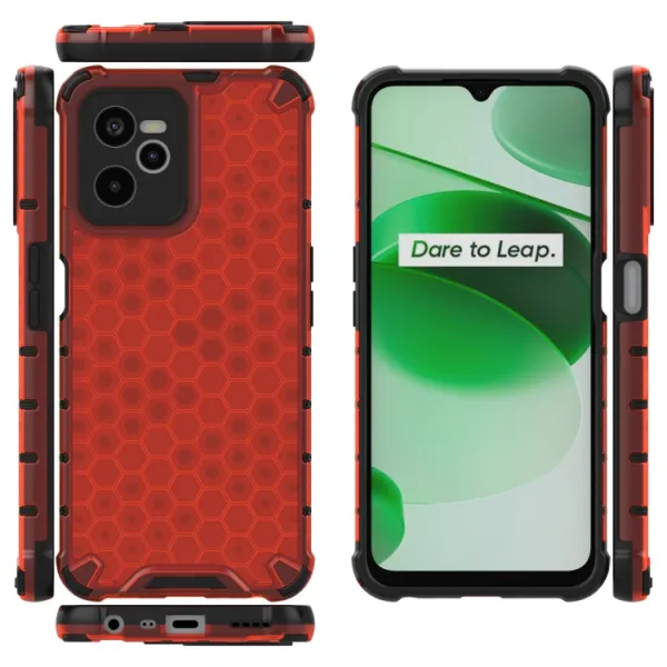 HONEYCOMB Ochranný kryt Realme C35 červený
