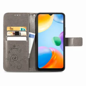 ART Peňaženkový kryt Xiaomi Redmi 10C FLOWERS šedý