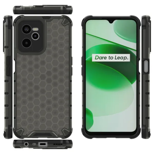 HONEYCOMB Ochranný kryt Realme C35 čierny