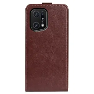 Vyklápacie puzdro Oppo Find X5 Pro hnedé