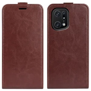 Vyklápacie puzdro Oppo Find X5 Pro hnedé