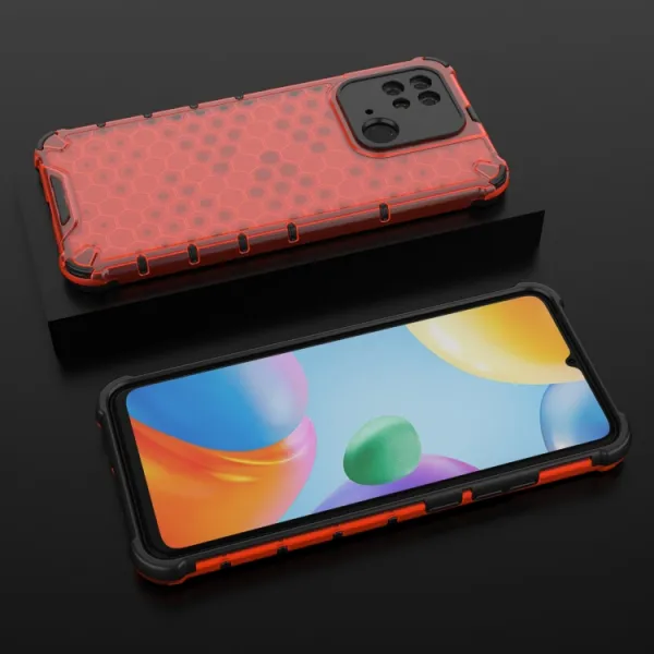 HONEYCOMB Ochranný kryt Xiaomi Redmi 10C červený