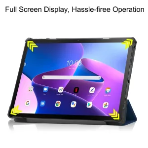 LEATHER Zaklápací obal pre Lenovo Tab M10 Plus 3. generácia tmavomodrý
