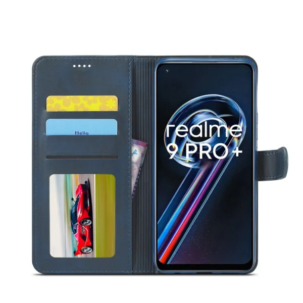 IMEEKE Peňaženkový kryt Realme 9 Pro / Realme 9 5G modrý