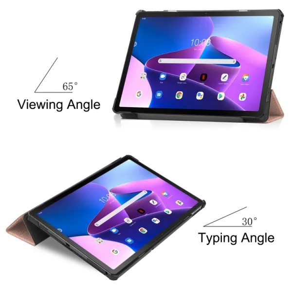 LEATHER Zaklápací obal pre Lenovo Tab M10 Plus 3. generácia ružovozlatý