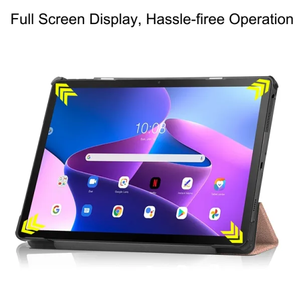 LEATHER Zaklápací obal pre Lenovo Tab M10 Plus 3. generácia ružovozlatý