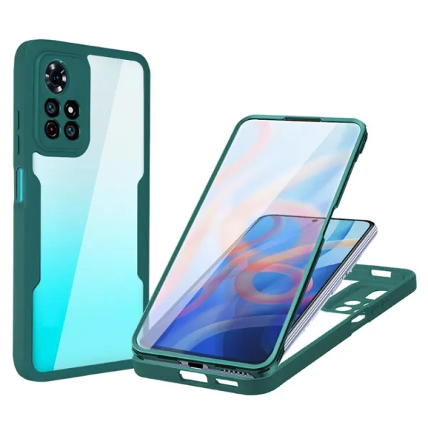 DUAL Obojstranný kryt s fóliou Xiaomi Poco M4 Pro 5G / Redmi Note 11S 5G zelený