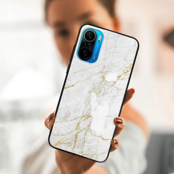 MY ART Silikónový obal Xiaomi Poco F3 WHITE STONE (011)