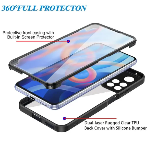 DUAL Obojstranný kryt s fóliou Xiaomi Poco M4 Pro 5G / Redmi Note 11S 5G modrý