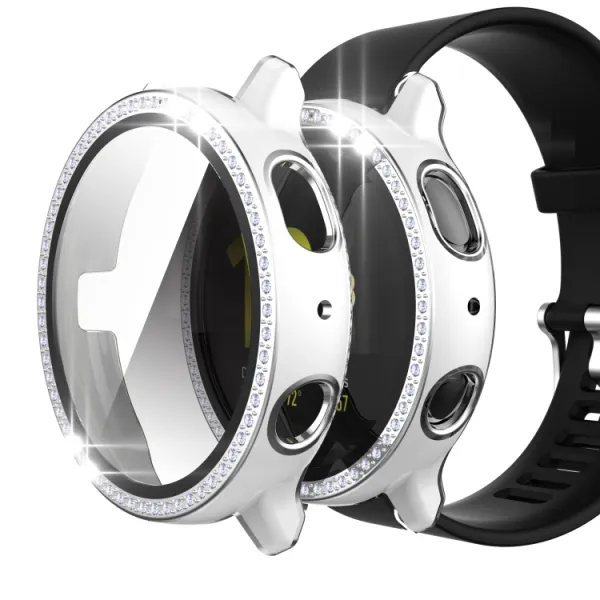 DIAMOND Plastový kryt s ochranným sklom Samsung Galaxy Watch Active 2 44mm strieborný