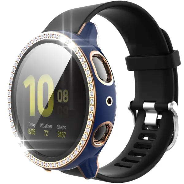 DIAMOND Plastový kryt s ochranným sklom Samsung Galaxy Watch Active 2 40mm tmavomodrý