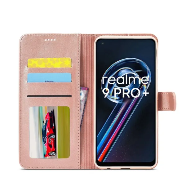 IMEEKE Peňaženkový kryt Realme 9 Pro+ / Realme 9 ružový