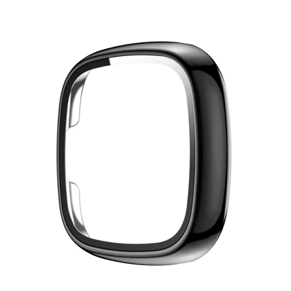 Plastový kryt s ochranným sklom pre Fitbit Versa 3 / Fitbit Sense čierny