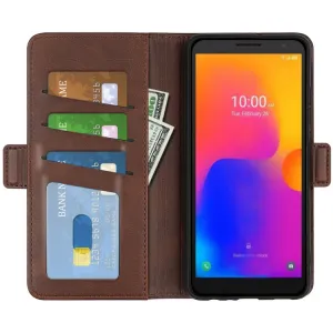 SIDE Peňaženkové puzdro Alcatel 1B 2022 hnedé