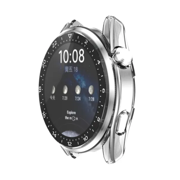 Plastový kryt s ochranným sklom pre Huawei Watch 3 Pro priehľadný