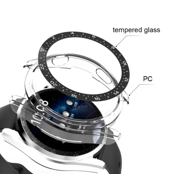 Plastový kryt s ochranným sklom pre Huawei Watch 3 Pro priehľadný