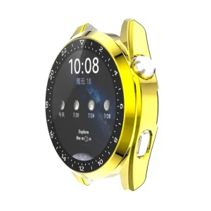 Plastový kryt s ochranným sklom pre Huawei Watch 3 Pro zlatý
