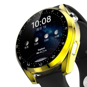 Plastový kryt s ochranným sklom pre Huawei Watch 3 Pro zlatý