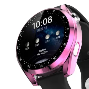 Plastový kryt s ochranným sklom pre Huawei Watch 3 Pro ružový