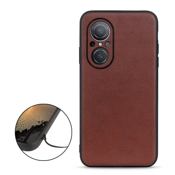 LEATHER Ochranný kryt Huawei Nova 9 SE hnedý