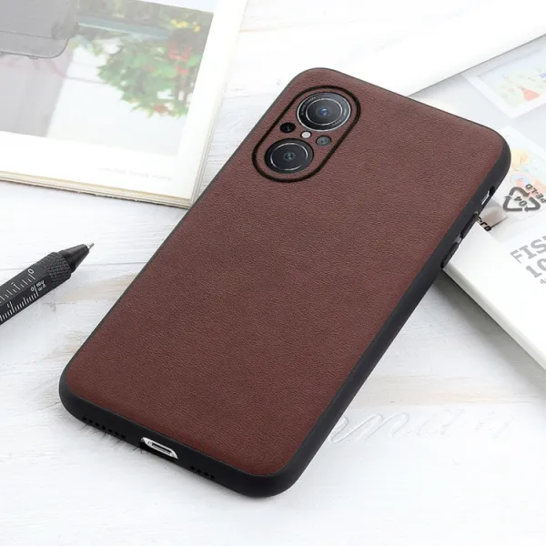 LEATHER Ochranný kryt Huawei Nova 9 SE hnedý