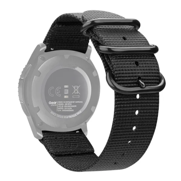 NYLON Univerzálny remienok na hodinky - šírka 20mm čierny