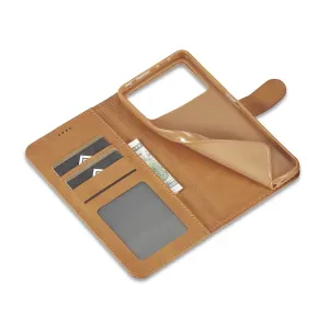 IMEEKE Peňaženkový kryt Xiaomi Poco X4 Pro 5G svetlohnedý