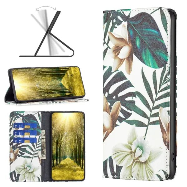 ART Peňaženkový kryt Xiaomi Redmi 10C GREEN LEAVES