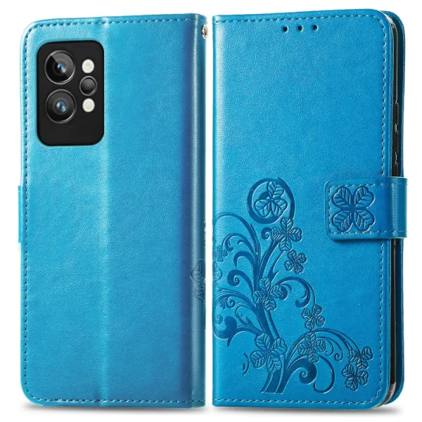 ART Peňaženkový kryt Realme GT2 Pro FLOWERS modrý