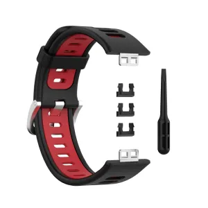 DUAL COLOUR Remienok Huawei Watch Fit čierny-červený