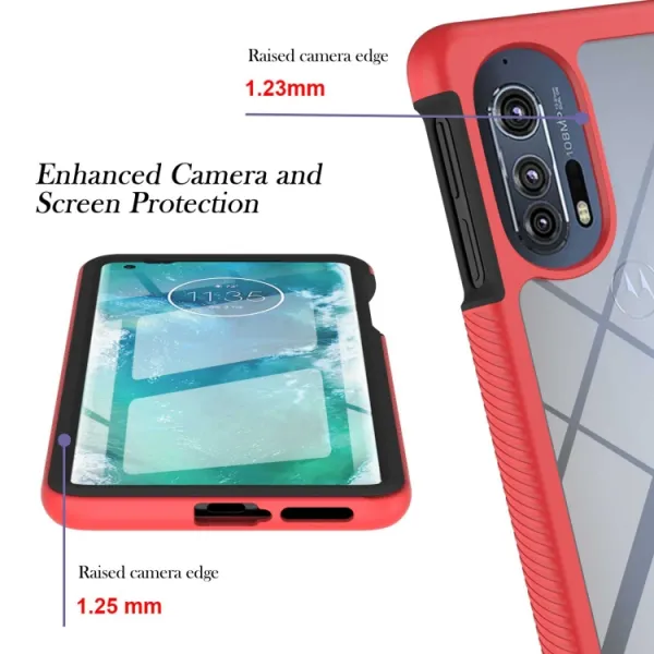 DUAL Obojstranný kryt s fóliou Motorola Edge 30 Pro červený