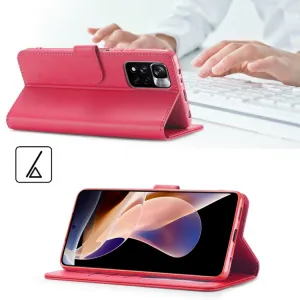 IMEEKE Peňaženkový kryt Xiaomi Redmi Note 11 Pro+ 5G ružový
