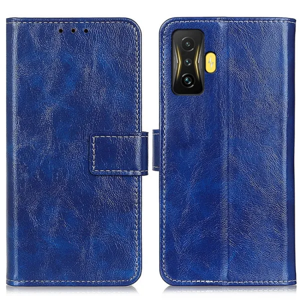 RETRO Peňaženkový obal Xiaomi Poco F4 GT modrý